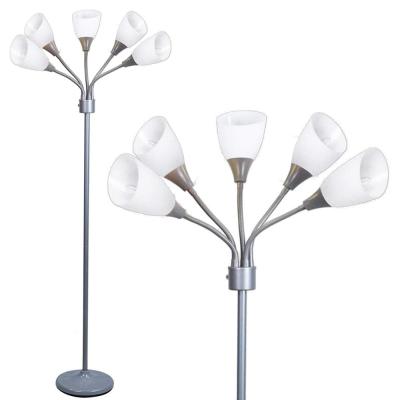 China Silver Jellyfish Floor Lamp Home Floor Lamp Design with Multicolored Acrylic Shades (Silver) for sale