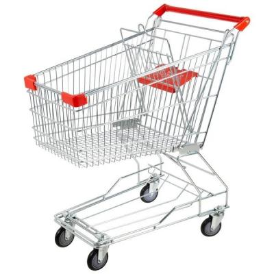 China Unfolding Metal Supermarket Shopping Carts Grocery Shopping Mall Trolley for sale