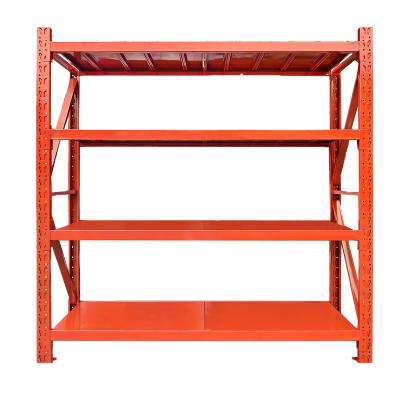 China Warehouse Storage System 4 Tier Adjustable 500 Kg /Shelf Garage Storage Shelving Heavy Duty Industrial Metallic Metal Unit for sale