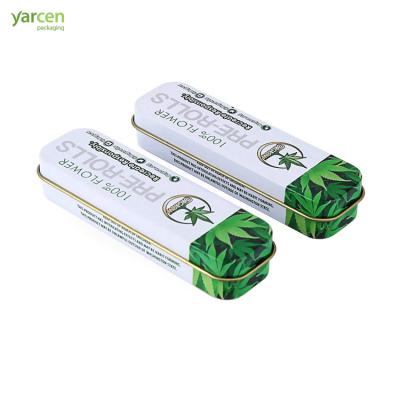 China Hot Selling Simple Rectangular Rectangular Gift Tea Tin Box Metal Flower Tobacco Cigar Packaging Cans for sale