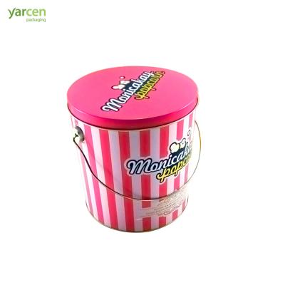 China Large Round Tin Box For Food Packaging Round Popcorn Cookie Tin Cans for sale