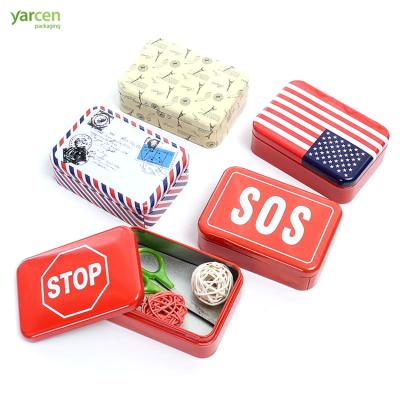 China Gift & Wholesale Custom Rectangular Craft Mini Children Toy Card Tin Box Family Tin Box Storage for sale