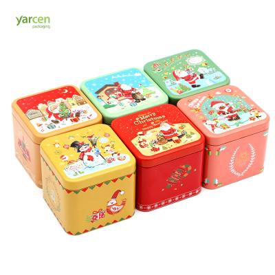 China Gift & Custom Craft New Product Metal Christmas Gift Box Small Square Christmas Cart Storage Box for sale