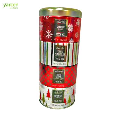 China Hot Selling Multilayer Christmas Candy Round Storage Canister for sale