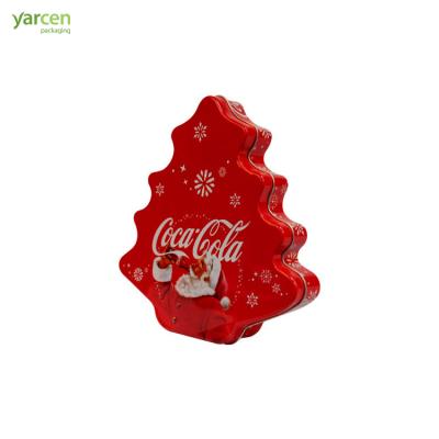 China High Quality Christmas Tree Shape Mini Christmas Tin Box for sale