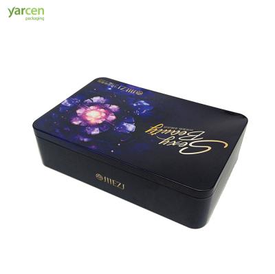 China Skin Care Makeup Set Square Tin Box Postcard Storage Box Cosmetic Box Customization Tin Box Mask Storage Tin Box for sale