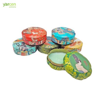 China 4C Printing/Customized High Quality Round Petal Shape Cosmetic Cream Tin Box Japanese Style Printing Empty Metal Jar Set for sale