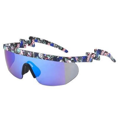 China Large Frame Sunglasses Fashion Siamen Sunglasses Irregular Lightning Legs Outdoor Sports Cycling Glasses for sale