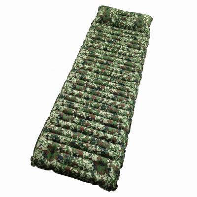 China Special Inflatable Cushion Inflatable Single Inflatable Outdoor Tent Single Style Foot Mattress Spring Wire Factory Camouflage Moisture-Proof Sleep for sale