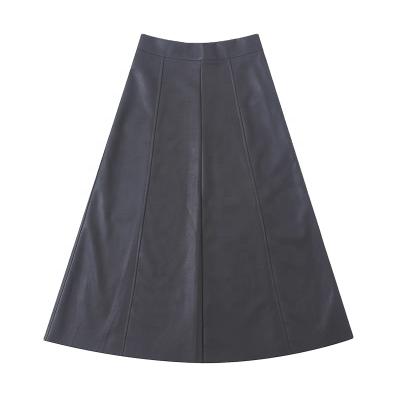 China Anti-static the new PU leather skirt female half a word waist high hundred package hip skirt with big swing umbrella thin skirt for sale