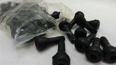 China Brass With Rubber TR 413 Snap-in Tire Valve Stems Short Black Rubber Tubeless Valves for sale