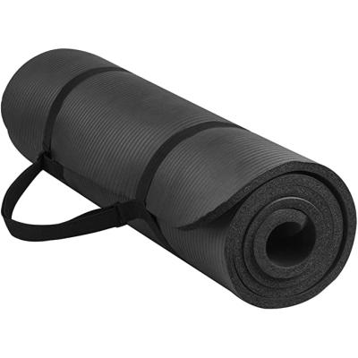 China Durable Custom Logo Extra Thick High Density Anti-tear Non Slip Exercise Yoga Mat With Strap for sale