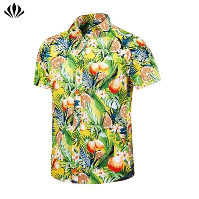 China Plus Size Mens Hawaiian Shirt Shorts Sheaths Shirts Latest Hawaii Summer Beach Print Shirts Beach Wear for sale