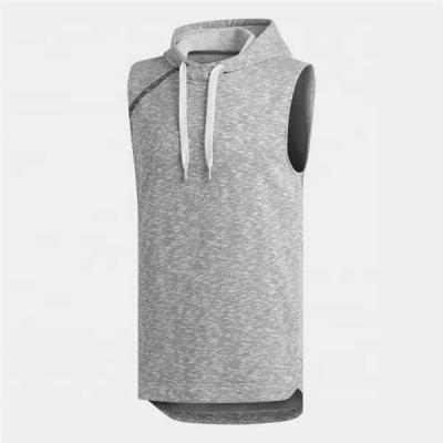 China Custom Hoodie Men's Breathable Sweatshirt Basketball Gym Sleeveless Tank Top With Hood for sale