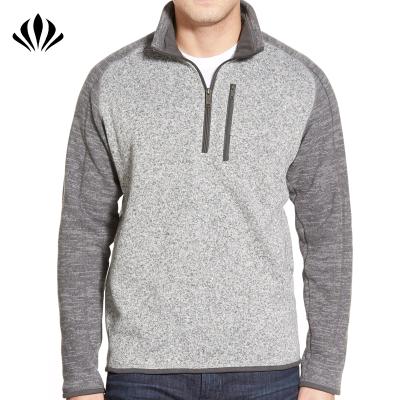 China Breathable Chest Quarter Pocket Raglan Sleeve Contrast Zipper Men Fleece Pullover Soft Fleece Pullover Sweatshirt for sale