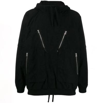 China Viable Hot Sale Mens Zipper Jacket Fashion Black Winter Hooded Jacket Sports Casual Jacket With Pockets for sale