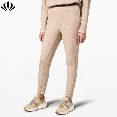 China Viable Wholesale Ladies Design Cozy Wool-Blend Fleece Tapered Joggers Performance Unique Sweatpants In Linen Blend for sale