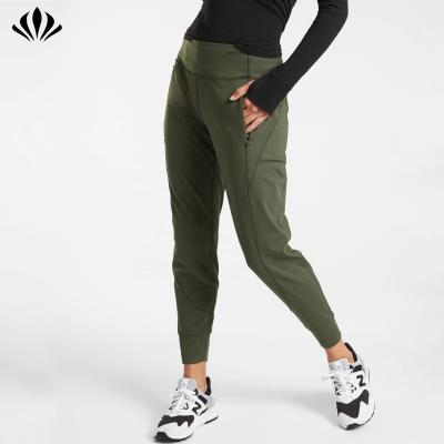 China Antibacterial Custom Sportswear Women Recycled Gym Nylon High Print Workout Jogger Pants Running Pants for sale