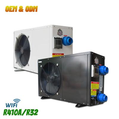 China WIFI APP outdoor air source heat pump for hot spring/fish farm/swimming pool farm heating and cooling with R32 refrigerant for sale