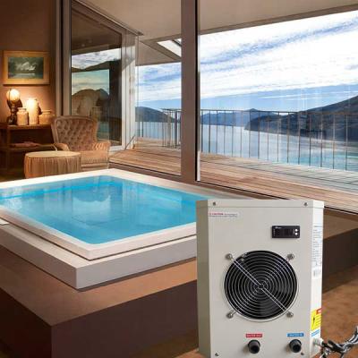 China Save Space And Easy Installation OSB Outdoor Portable Home Use R32 2.83 Kw Mini Heat Pump Water Heater For Small Swimming Pool for sale