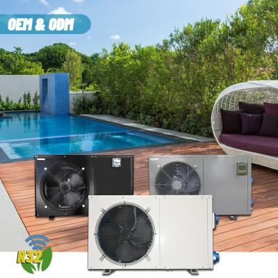 China Outdoor energy saving DC inverter R32 refrigerant heat pump for swimming pool heating spa cooling heater with wifi function for sale