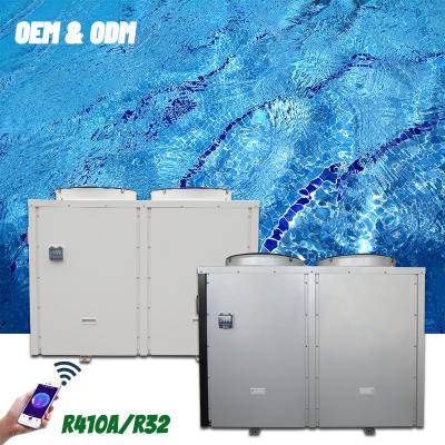 China Outdoor use commercial heatpump project heater air to water chiller for fish farm/hot spring pool heating/cooling with wifi for sale