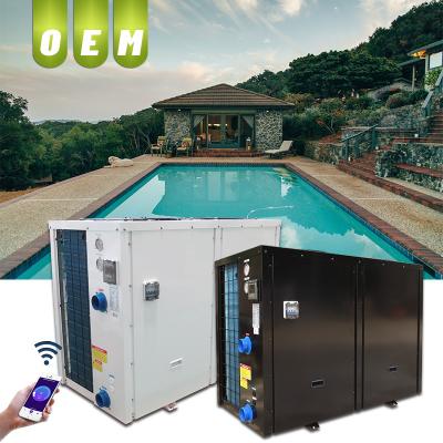 China Outdoor r32/r410a gas commercial swimming pool/thermal spring pump air water heat pump with wifi function for sale