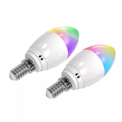 China Amazon Alexa Tuya Smart Life Vintage 5W E14 4000k Wifi Rgbw Dimmable Modern Colorful Candle Bulb Led Light Spotlights 70 Degree for sale