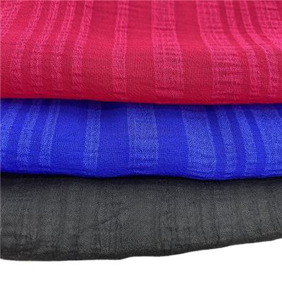 China 100%POLY GOOD QUALITY 75D CREPE STRIPE CREPE CHIFFON FABRIC FOR BLOUSE/DRESS for sale