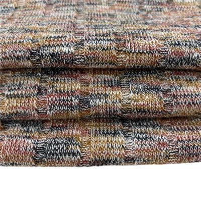 China Keqiao factory wholesale mine 9*4 stripe rib knitted yarn space dye space dye rib fabric for clothing for sale