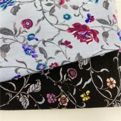 China Viable Floral Printed Viscous Spandex Jersey Rayon Elanstane Knit Fabric for sale