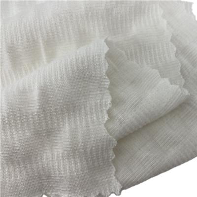 China DSN New Sustainable Polyester Rayon Spandex Stretch Pleat Crepe Jacquard Knit Fabric for sale