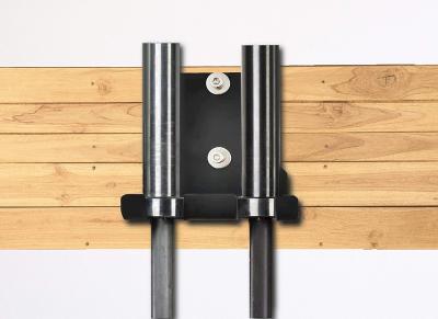 China Hot Stable Fitness Barbell Storage Double Barbell Rack Wall Mount Wall Mount Vertical Hanging Barbell Rack for sale