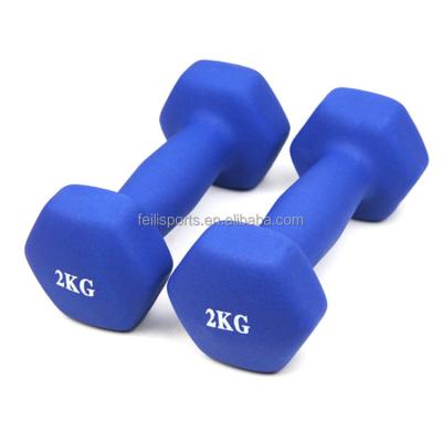 China Durable Vinyl Coated Gym Dumbbell Neoprene Dumbells 10kg Dumbbell Set for sale