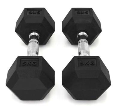 China Durable China Cheap Dumbbell Sets Rubber Hex Dumbbell Weighs Fitness Rubber Hex Dumbbell Set for sale