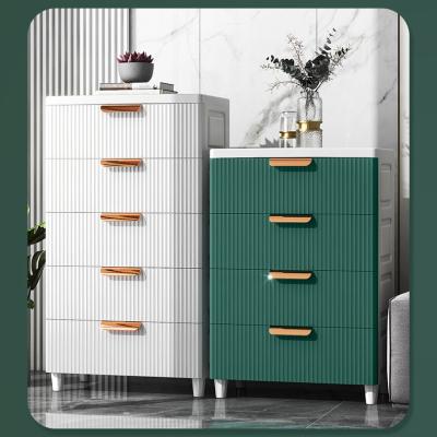 China Behind Doors/On Walls 48CM Width Plastic Wardrobe EuropeStripe Luxury Drawer Cabinet With Gold Color Handle for sale