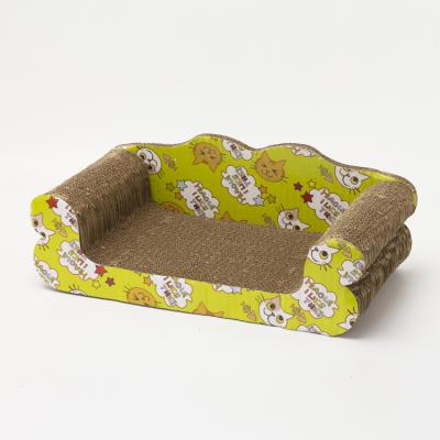 China Large Sofa Shaped Lounge Corrugated Cardboard Wholesale Viable Cat Scratcher for sale