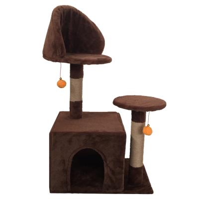 China Modern Design Pet Sustainable Luxury Products Like Sisal Rope Wall Mounted Cute Cat Tree Small Red Flower for sale