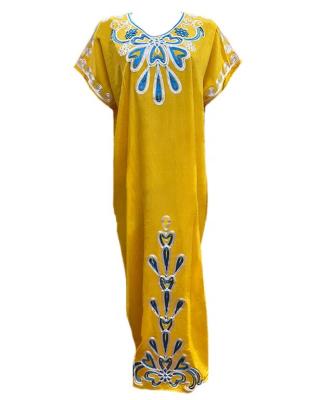 China Hot Selling 100% Cotton Breathable Kitenge Muslim Abaya Long Dress With Headwraps Kaftan Kaftan Africa Traditional Women Maxis Dress for sale