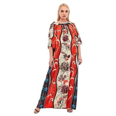 China Plus Size CAFTAN Dress Comfortable Moroccan Women ABAYA DRESS African Print Kitenge Casual Designs Traditional Dress for sale