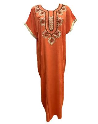 China Hot Selling African Cameroon Headtie African Dress 100% Cotton Dress Embroidered Islamic Dress ABAYA Dashiki Tanzania Kaftan Women African Casual Wear for sale