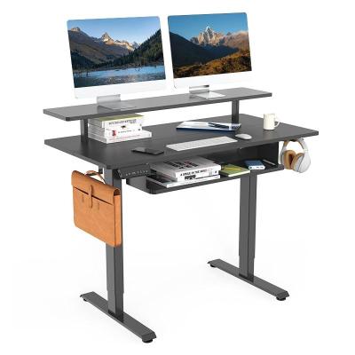 China (Height) adjustable standing desk with monitor shelf and drawer for sale