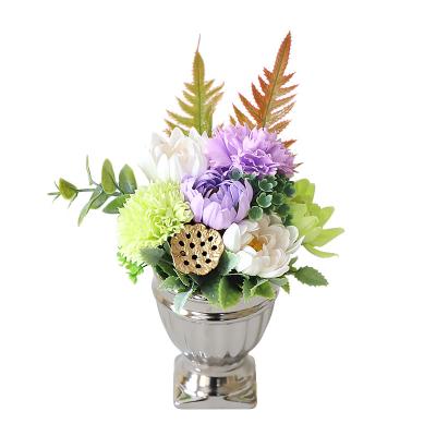 China Good Smell Flower Japanese Style Soap Funeral Artificial Flower in Pot Decoration for Memorial Day for sale