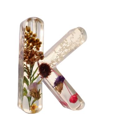 China Europe Home Fragrance Dried Flower Gift Decoration Aroma Diffuser Holder Resin Glue Drip Letter With Stick for sale