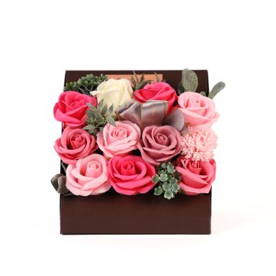 China Good Smell PVC Handmade Artificial Soap Gift Box Flower Decoration Home/Desktop/Decoration Wedding Ornament Roses for sale