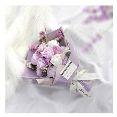 China Good Smell Wedding Gift Brides Soap Flower Bouquet For Valentine's Day for sale