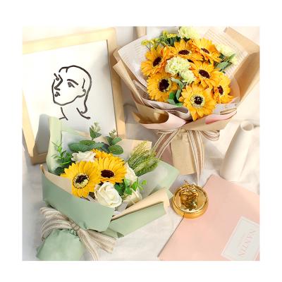 China Professional Manufacturer Good Smell Artificial Handmade Soap Flower Bouquet for sale