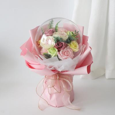 China 2021 Smell Plant BOBO Balloon Bouquet Soap Flower Bouquet Good Gift For Valentine's Day Or Wedding Decoration for sale