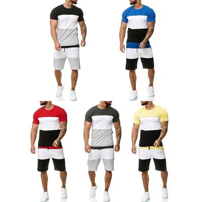 China Summer breathable men's casual sport set single sports men sets two piece tee and shorts men's tracksuit for sale