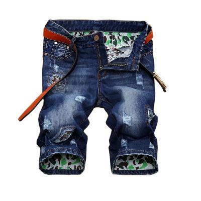 China New Design Fashion Casual Ripped Washed Jeans Mens Shorts Summer Breathable Jeans for sale